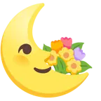 faccina ultimo quarto di luna + mazzo di fiori
