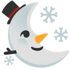 faccina ultimo quarto di luna + pupazzo di neve senza neve