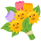 faccina sole + mazzo di fiori