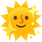 faccina sole + cuore che luccica