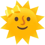 faccina sole + cuore con fiocco
