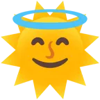 faccina sole + faccina con sorriso e aureola