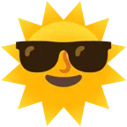 faccina sole + faccina con sorriso e occhiali da sole