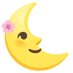 fiore di ciliegio + faccina ultimo quarto di luna