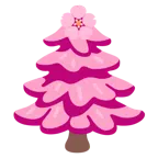 fiore di ciliegio + albero sempreverde