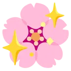 fiore di ciliegio + cuore che luccica