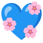 fiore di ciliegio + cuore blu