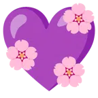 fiore di ciliegio + cuore viola