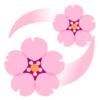 fiore di ciliegio + cuori che girano
