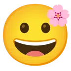fiore di ciliegio + faccina con un gran sorriso
