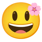fiore di ciliegio + faccina con sorriso e occhi spalancati