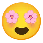 fiore di ciliegio + faccina con sorriso e occhi a cuore