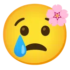 fiore di ciliegio + faccina che piange