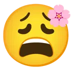 fiore di ciliegio + faccina esausta
