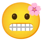 fiore di ciliegio + faccina con smorfia