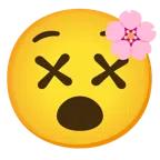 fiore di ciliegio + faccina frastornata