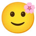 fiore di ciliegio + faccina con sorriso accennato