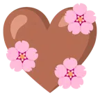 fiore di ciliegio + cuore marrone
