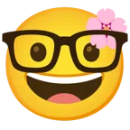fiore di ciliegio + faccina nerd