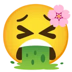 fiore di ciliegio + faccina che vomita