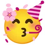 fiore di ciliegio + faccina che festeggia