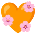 fiore di ciliegio + cuore arancione