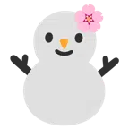 fiore di ciliegio + pupazzo di neve senza neve