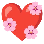 fiore di ciliegio + cuore rosso