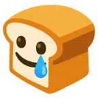 ขนมปัง + ใบหน้ายิ้มทั้งน้ำตา