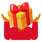 Geschenk + schulterzuckende Person