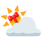 Geschenk + Sonne hinter Wolke