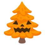 zucca di Halloween + albero sempreverde