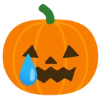 zucca di Halloween + faccina sorridente con lacrima