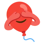Luftballon + sich die Augen zuhaltendes Affengesicht