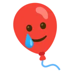 Luftballon + lachendes Gesicht mit Träne