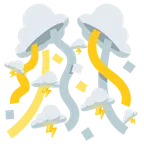 Konfettiball + Wolke mit Blitz