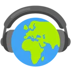 Kopfhörer + Globus mit Europa und Afrika