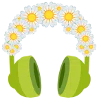 Kopfhörer + gelbe Blüte