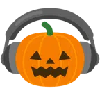 Kopfhörer + Halloweenkürbis