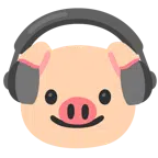 Kopfhörer + Schweinegesicht