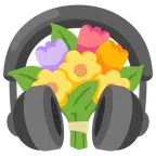 Kopfhörer + Blumenstrauß