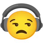 Kopfhörer + verstimmtes Gesicht