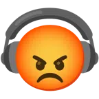 Kopfhörer + schmollendes Gesicht