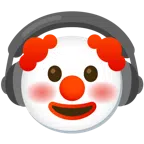 Kopfhörer + Clown-Gesicht