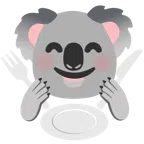 โคอาล่า + จานพร้อมส้อมและมีด