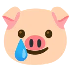 หน้าหมู + ใบหน้ายิ้มทั้งน้ำตา