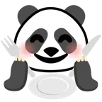 แพนด้า + จานพร้อมส้อมและมีด
