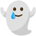 fantasma + faccina sorridente con lacrima