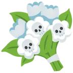 teschio + mazzo di fiori