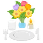 mazzo di fiori + piatto e posate